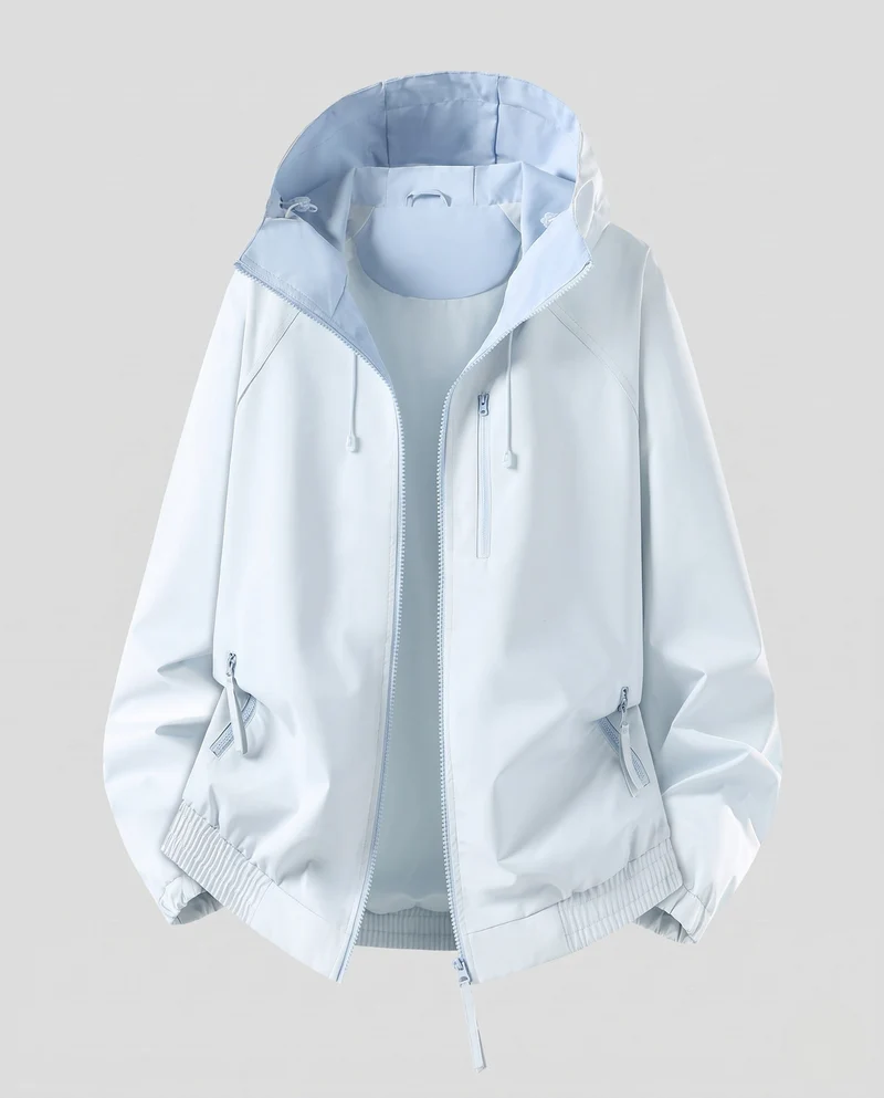 Damen Leichte Übergangsjacke mit Kapuze und Kontrastfutter, Reißverschlusstaschen & Elastischem Saum Nord Taschen