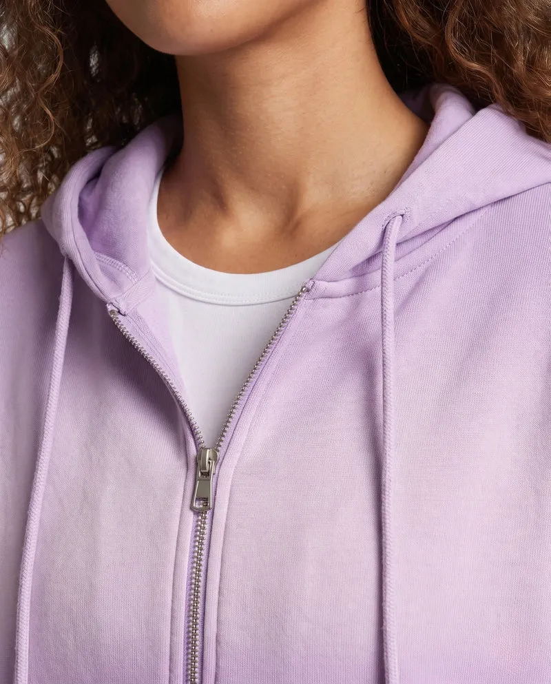 Damen Oversized Hoodie-Jacke mit Gradient, durchgehendem Reißverschluss, Kordelzug und geripptem Saum Nord Taschen