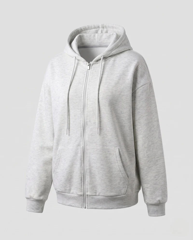 Damen Oversized Hoodie-Jacke mit Gradient, durchgehendem Reißverschluss, Kordelzug und geripptem Saum Nord Taschen