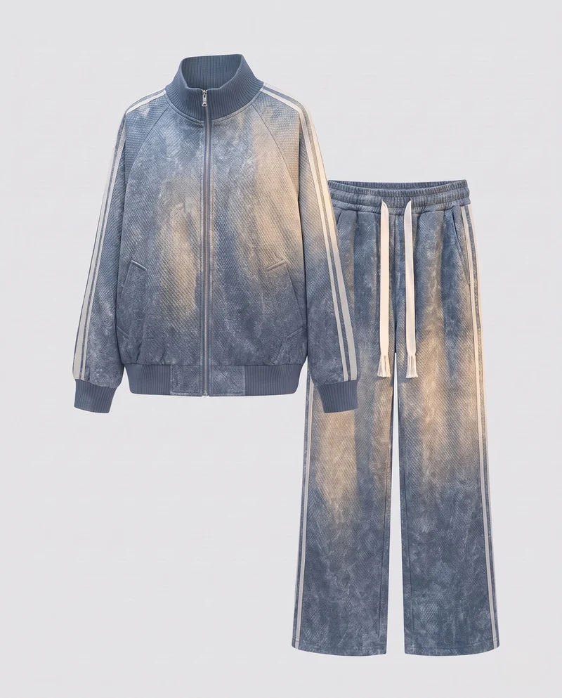Damen Oversize Samt Effekt Track Bomberjacke mit Hohem Kragen, Kontraststreifen & Rippbündchen Nord Taschen
