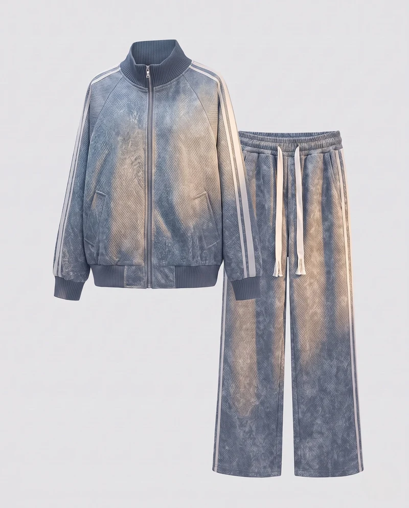 Damen Oversize Samt Effekt Track Bomberjacke mit Hohem Kragen, Kontraststreifen & Rippbündchen Nord Taschen