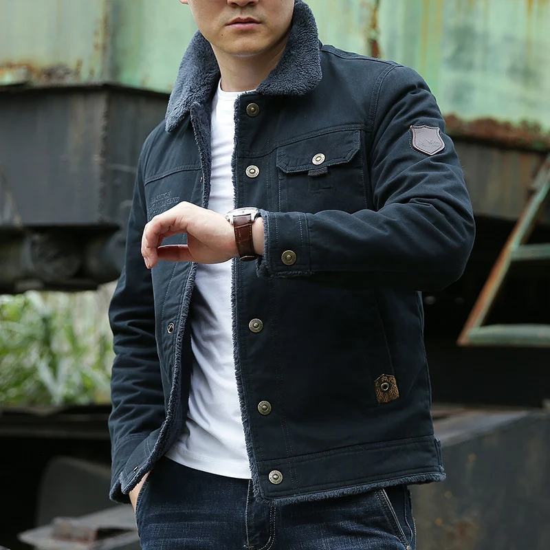 Herren Robust-Canvas-Fieldjacke mit Teddyfutter, Stehkragen und Utility-Taschen Nord Taschen