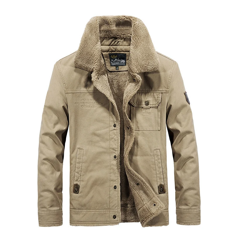 Herren Robust-Canvas-Fieldjacke mit Teddyfutter, Stehkragen und Utility-Taschen Nord Taschen