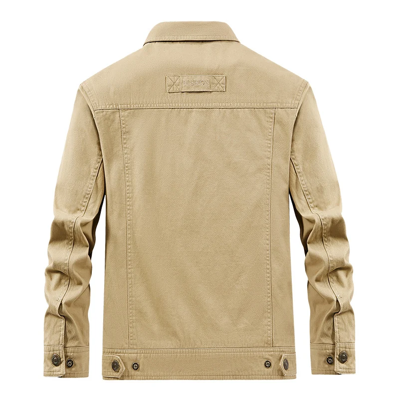 Herren leichte Canvas-Fieldjacke mit Brustklappe, atmungsaktivem Mesh-Innenfutter und mehreren Eingrifftaschen Arvani