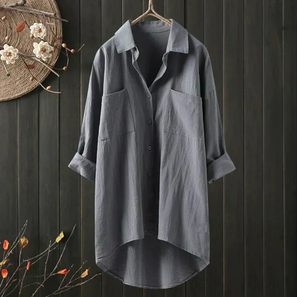 Übergröße Bluse mit Brusttasche - Vittorelli