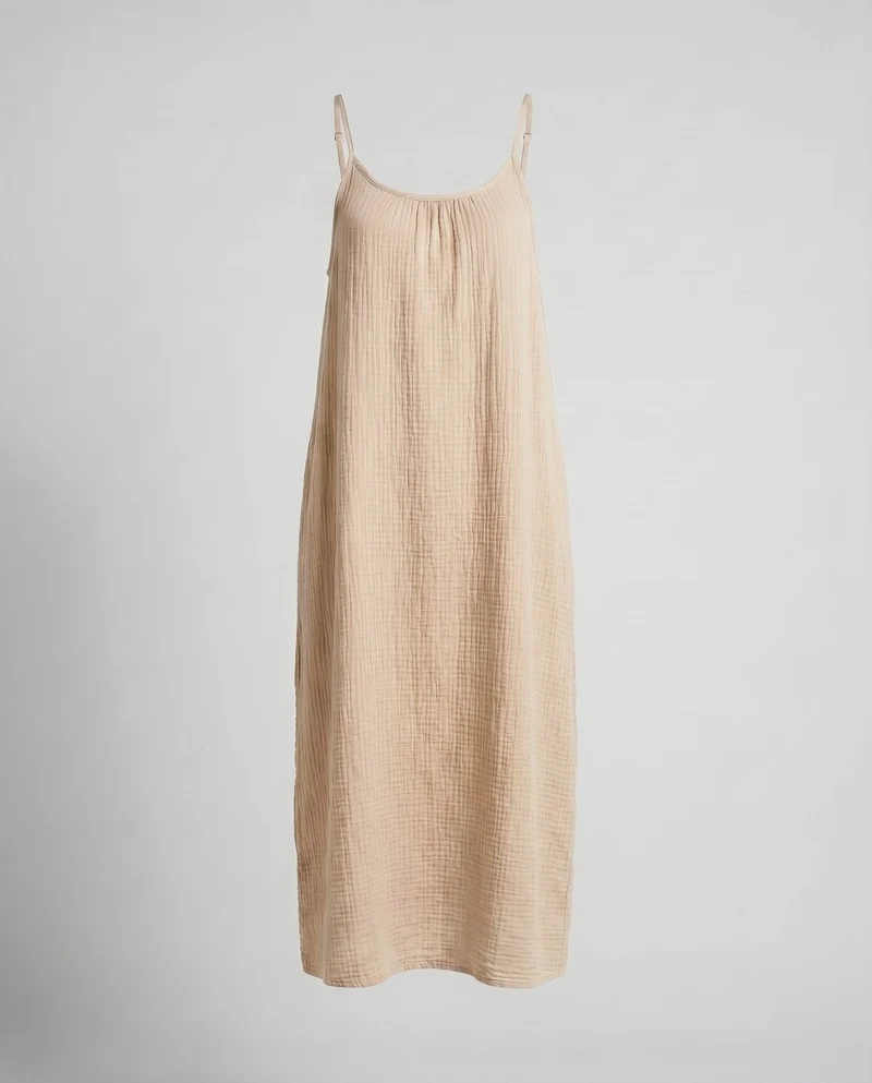 Damen luftiges Maxi-Kleid mit Spaghettiträgern und weitem Schnitt