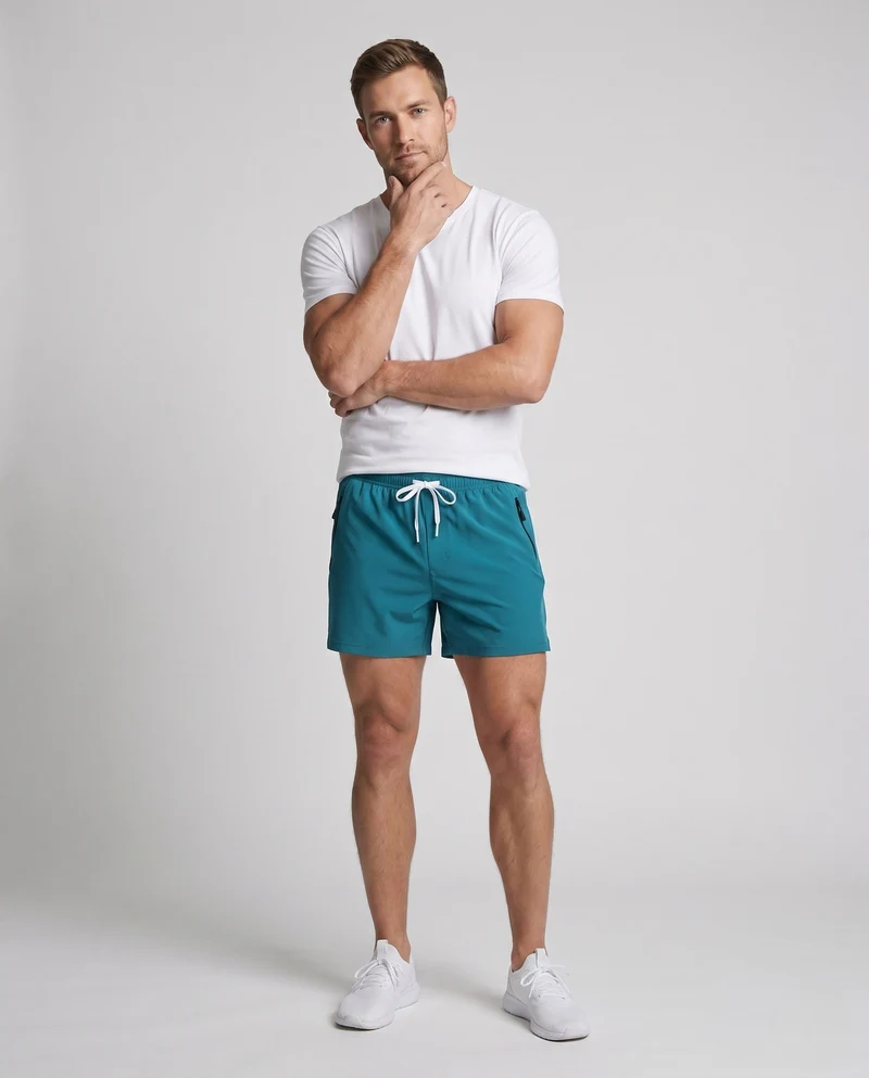 Herren nan wasserabweisende Badeshorts mit elastischem Bund und Reißverschlusstaschen Arvani