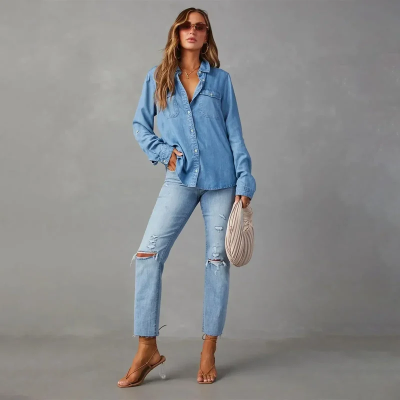 Leichte Denim Hemden - Arvani