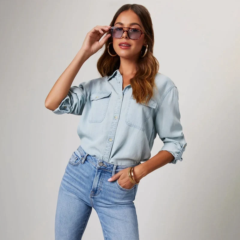 Leichte Denim Hemden - Arvani