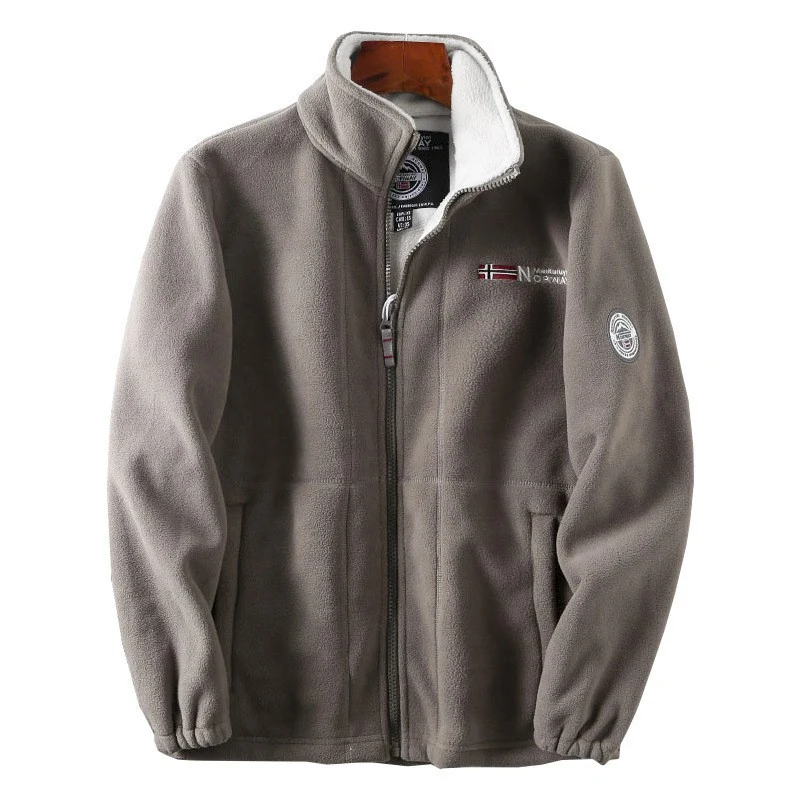 Herren Fleecejacke mit Stehkragen, durchgehendem Reißverschluss und Teddy-Innenfutter Nord Taschen