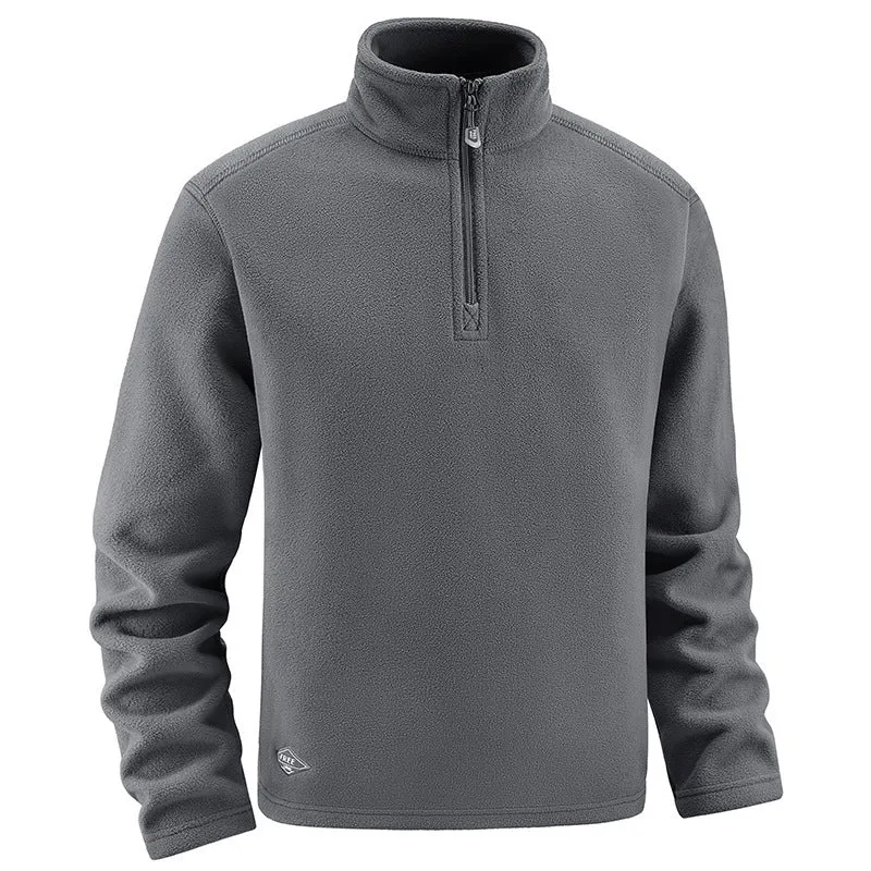 Herren Fleece-Pullover mit Troyer-Kragen und halbem Reißverschluss aus weichem Microfleece Nord Taschen