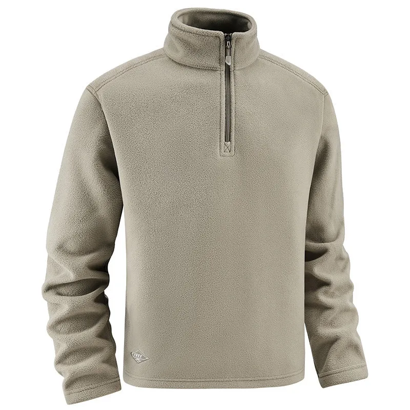 Herren Fleece-Pullover mit Troyer-Kragen und halbem Reißverschluss aus weichem Microfleece Nord Taschen