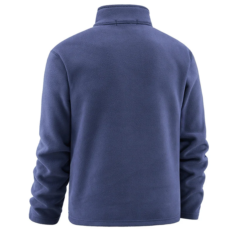 Herren Fleece-Pullover mit Troyer-Kragen und halbem Reißverschluss aus weichem Microfleece Nord Taschen