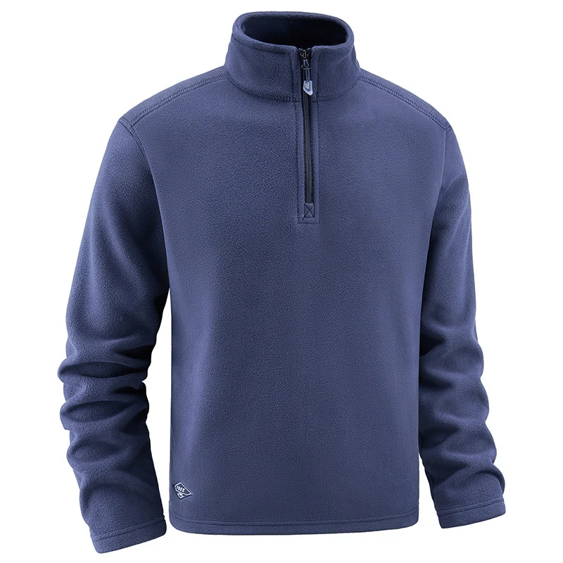 Herren Fleece-Pullover mit Troyer-Kragen und halbem Reißverschluss aus weichem Microfleece Nord Taschen