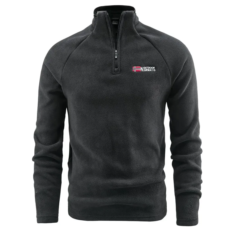 Herren Fleece-Pullover mit halbem Reißverschluss und hohem Stehkragen Nord Taschen