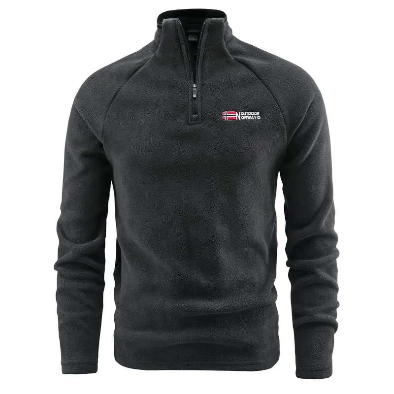 Herren Fleece-Pullover mit halbem Reißverschluss und hohem Stehkragen Nord Taschen