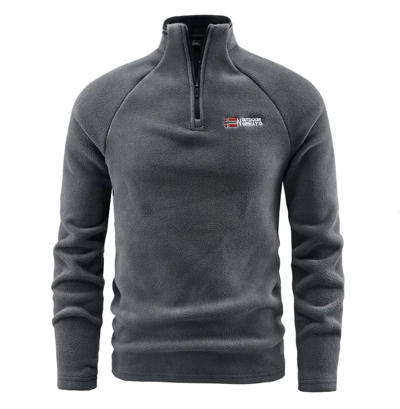 Herren Fleece-Pullover mit halbem Reißverschluss und hohem Stehkragen Nord Taschen