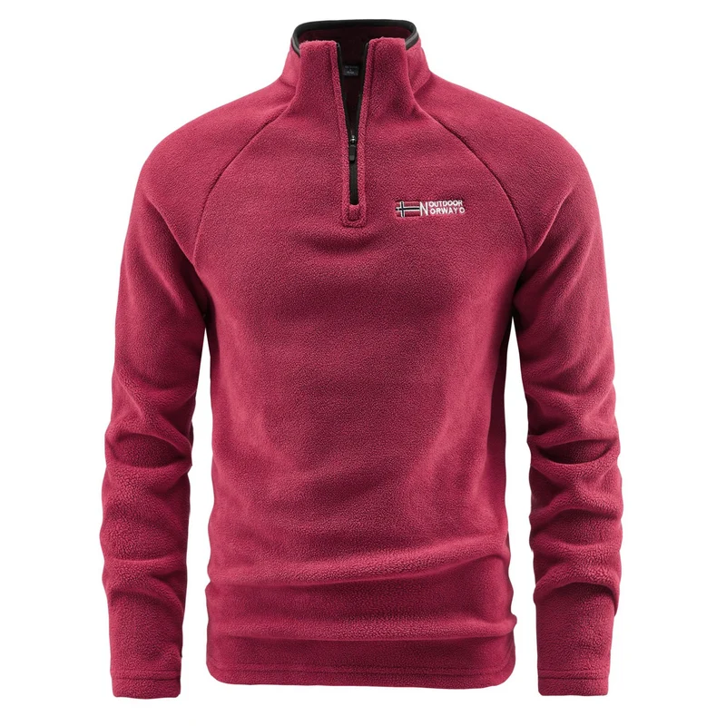 Herren Fleece-Pullover mit halbem Reißverschluss und hohem Stehkragen Nord Taschen