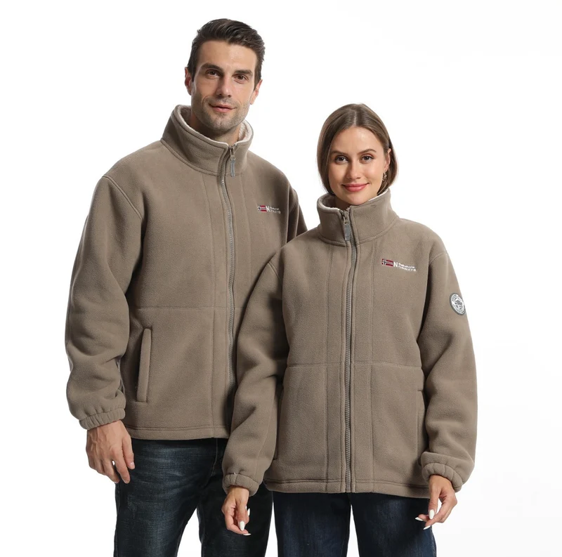 Herren Fleece-Outdoorjacke mit Stehkragen durchgehendem Reißverschluss und elastischen Bündchen Nord Taschen