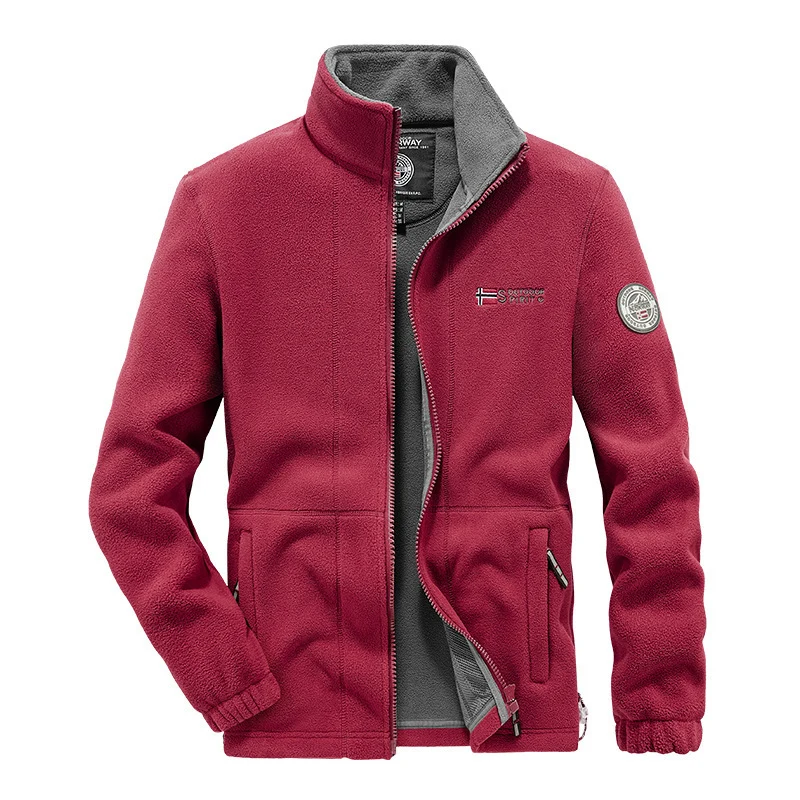 Herren Fleece-Outdoorjacke mit durchgehendem Reißverschluss, Stehkragen und Reißverschlusstaschen Nord Taschen