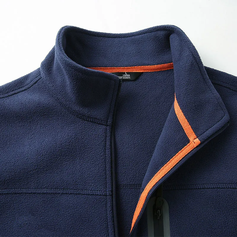 Herren Fleece-Outdoorjacke mit durchgehendem Reißverschluss, hohem Kragen und wasserabweisender Reißverschlusstasche Nord Taschen