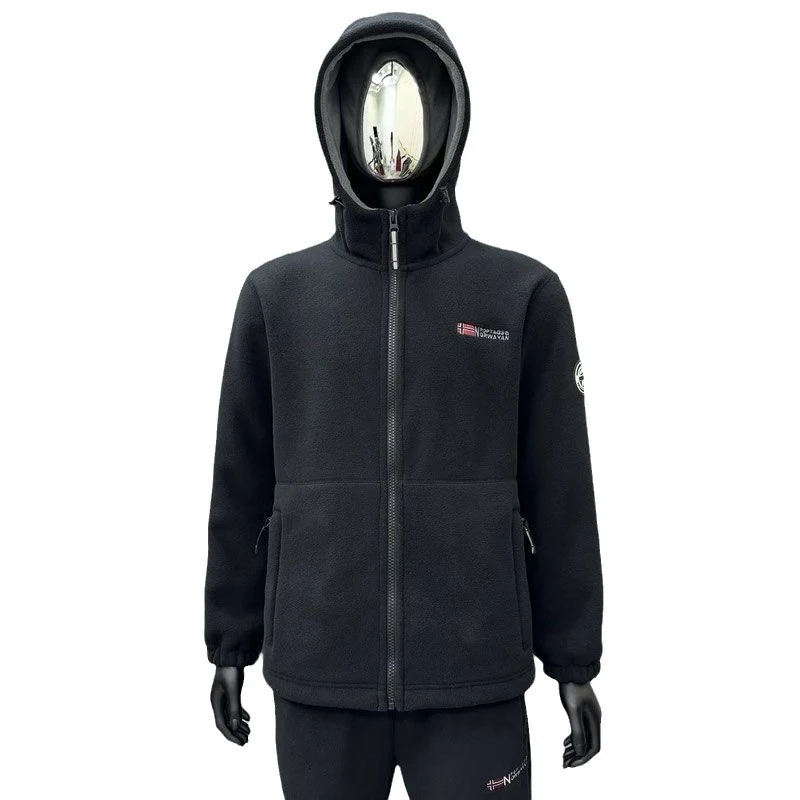 Herren Fleece-Kapuzenjacke mit windabweisender Oberfläche und Reißverschlusstaschen Nord Taschen