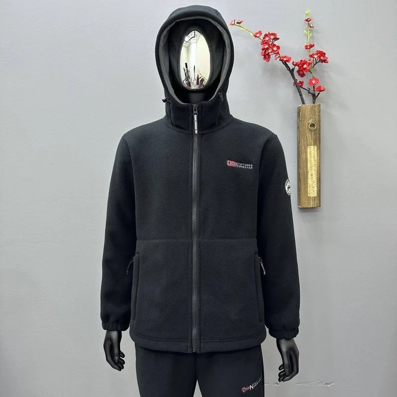 Herren Fleece-Kapuzenjacke mit windabweisender Oberfläche und Reißverschlusstaschen Nord Taschen