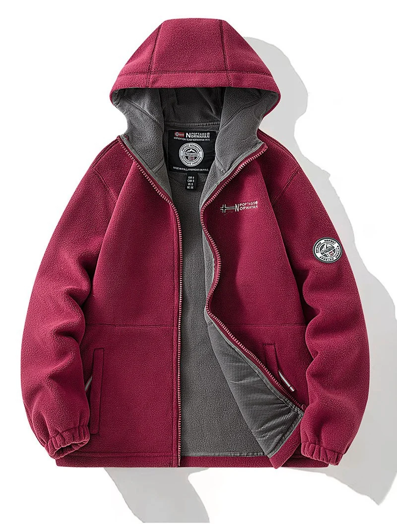 Herren Fleece-Kapuzenjacke mit windabweisender Oberfläche und Reißverschlusstaschen Nord Taschen