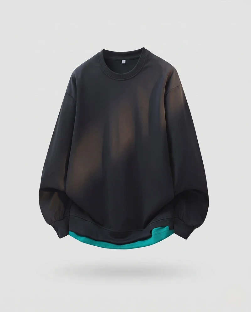 Damen Oversize Strickpullover mit Ballonärmeln und geschichtetem Saum Nord Taschen