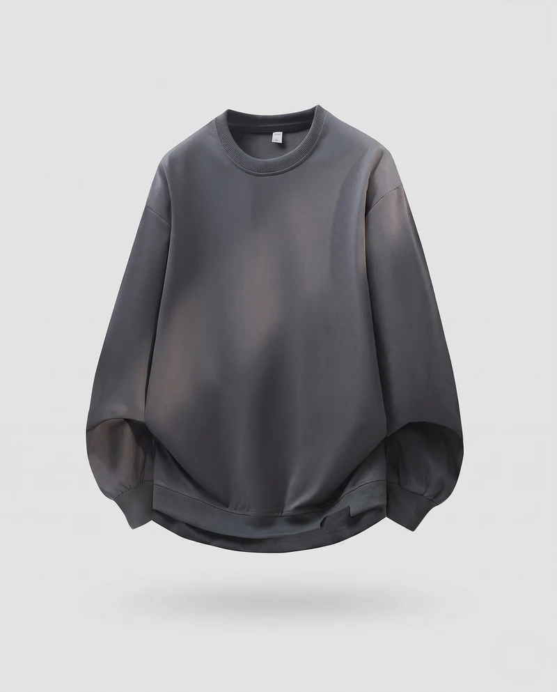 Damen Oversize Strickpullover mit Ballonärmeln und geschichtetem Saum Nord Taschen