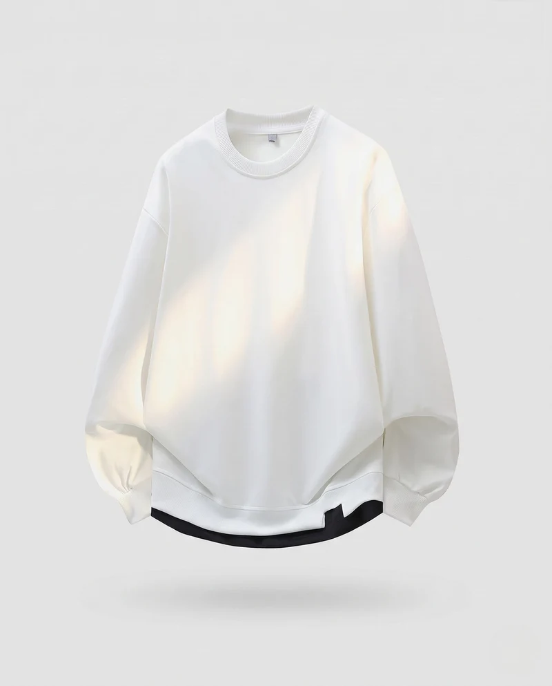 Damen Oversize Strickpullover mit Ballonärmeln und geschichtetem Saum Nord Taschen