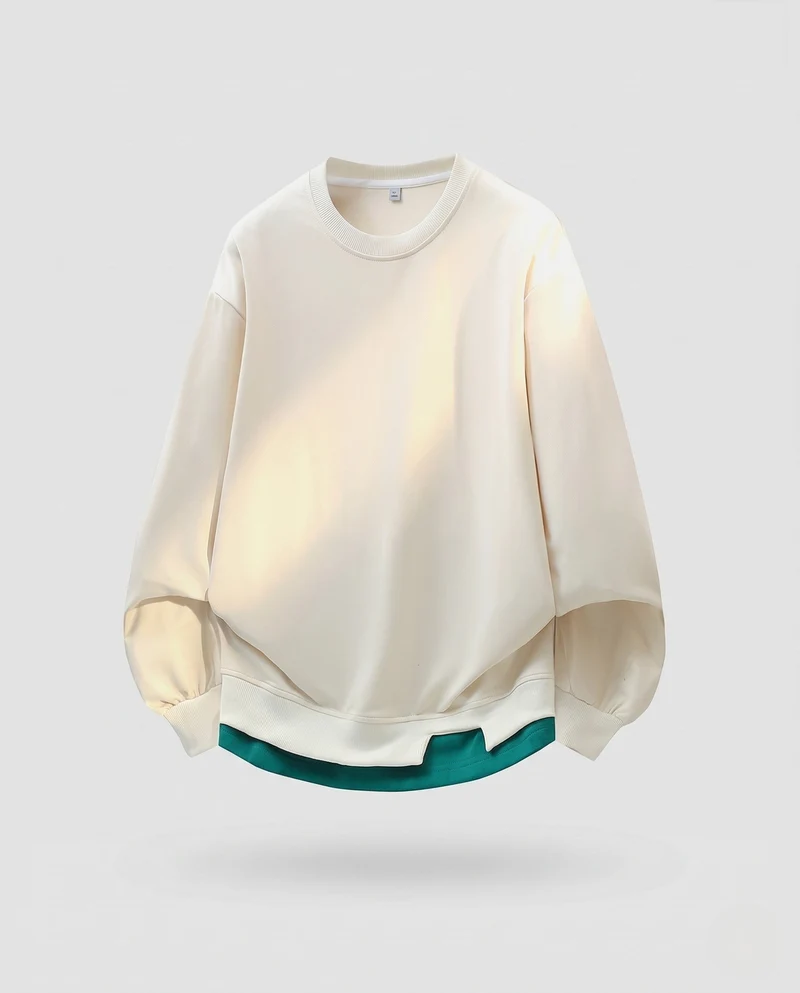 Damen Oversize Strickpullover mit Ballonärmeln und geschichtetem Saum Nord Taschen