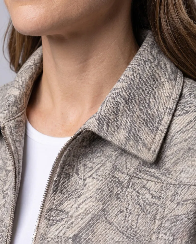 Damen Oversize Strukturierte Bomberjacke mit Stehkragen, Brustreißverschlüssen & Elastischem Saum Nord Taschen