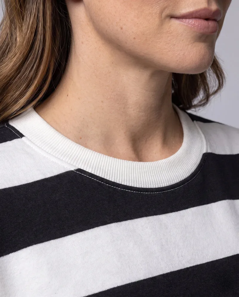 Damen Oversize Sweatshirt mit Ballonärmeln und abgerundetem Saum Nord Taschen