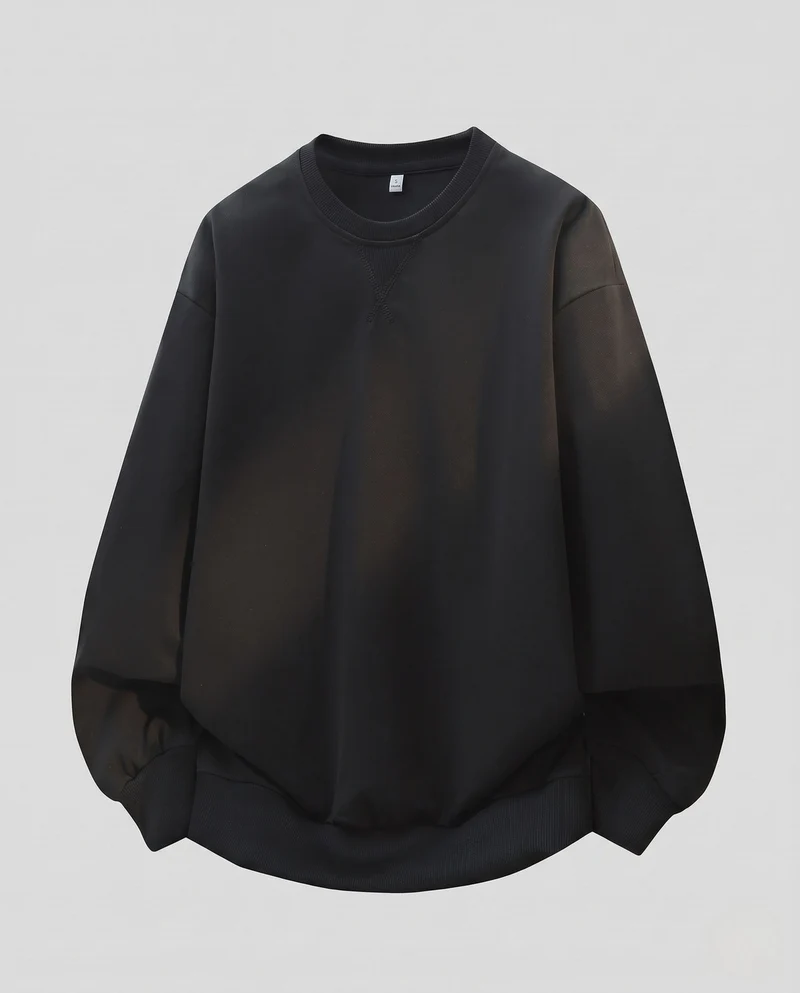 Damen Oversize Sweatshirt mit Ballonärmeln und abgerundetem Saum Nord Taschen