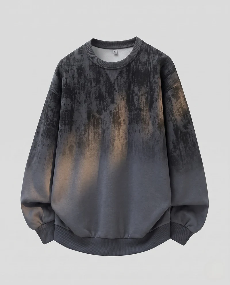 Damen Oversize Sweatshirt mit Ballonärmeln und abgerundetem Saum Nord Taschen