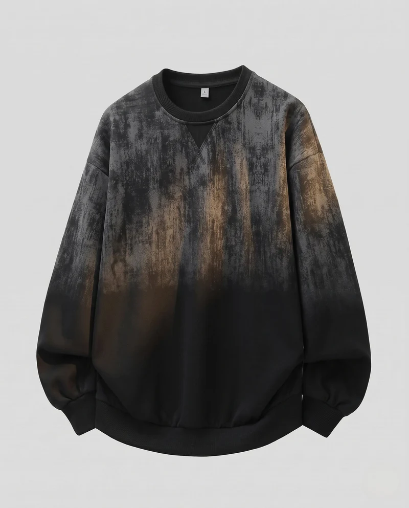 Damen Oversize Sweatshirt mit Ballonärmeln und abgerundetem Saum Nord Taschen