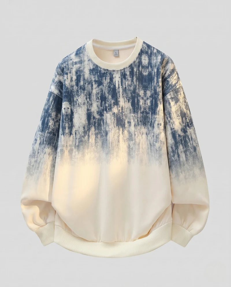 Damen Oversize Sweatshirt mit Ballonärmeln und abgerundetem Saum Nord Taschen
