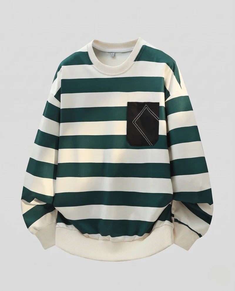 Damen Oversize Sweatshirt mit Ballonärmeln und abgerundetem Saum Nord Taschen