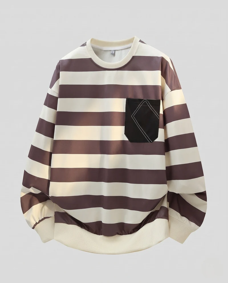 Damen Oversize Sweatshirt mit Ballonärmeln und abgerundetem Saum Nord Taschen