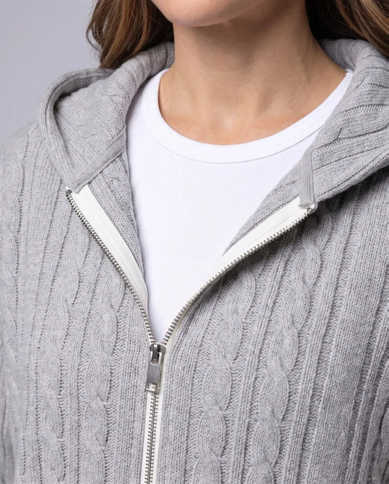 Damen Oversize Kabelstrick Polo Shirt Pullover mit Hemdkragen und Ballonärmeln Nord Taschen