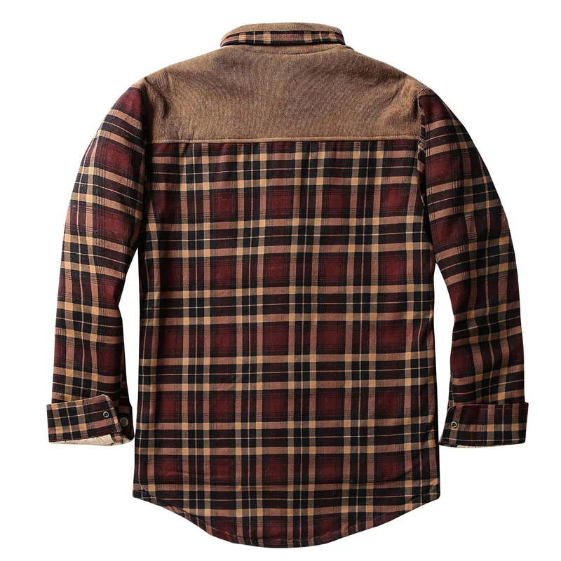 Herren Lässige Flanelljacke mit Teddyfutter Nord Taschen