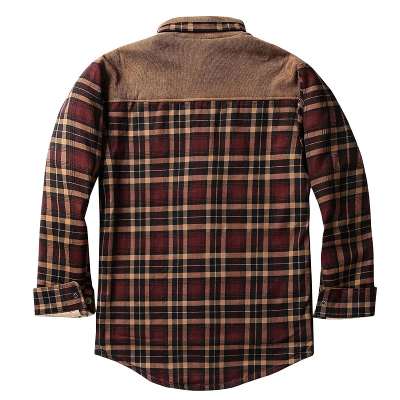 Herren Lässige Flanelljacke mit Teddyfutter Nord Taschen