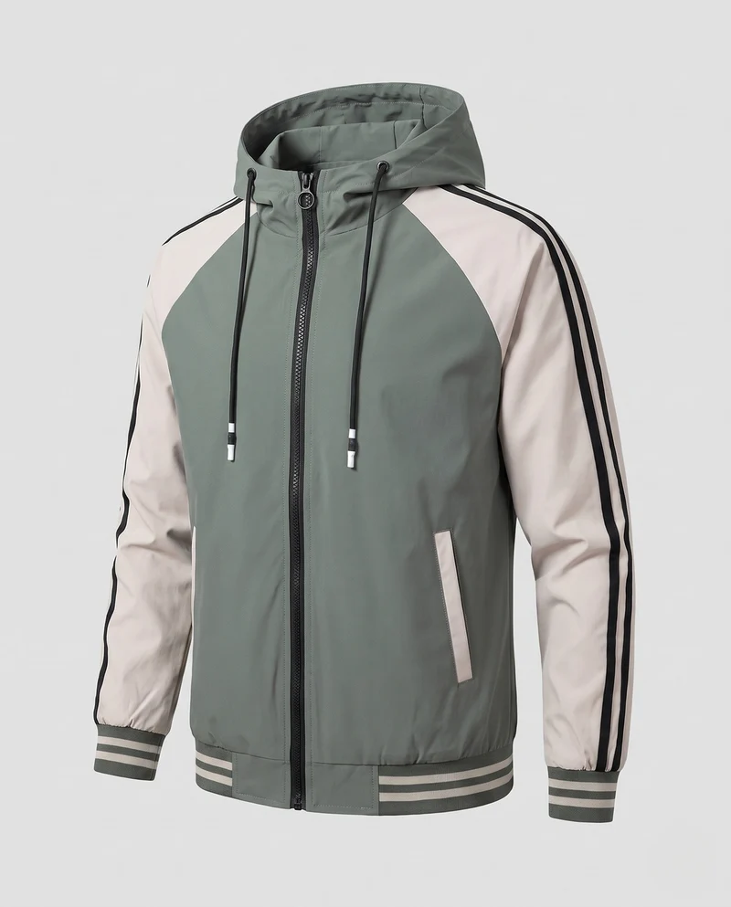 Herren Sportliche Kapuzenjacke mit Farbblockdesign Nord Taschen