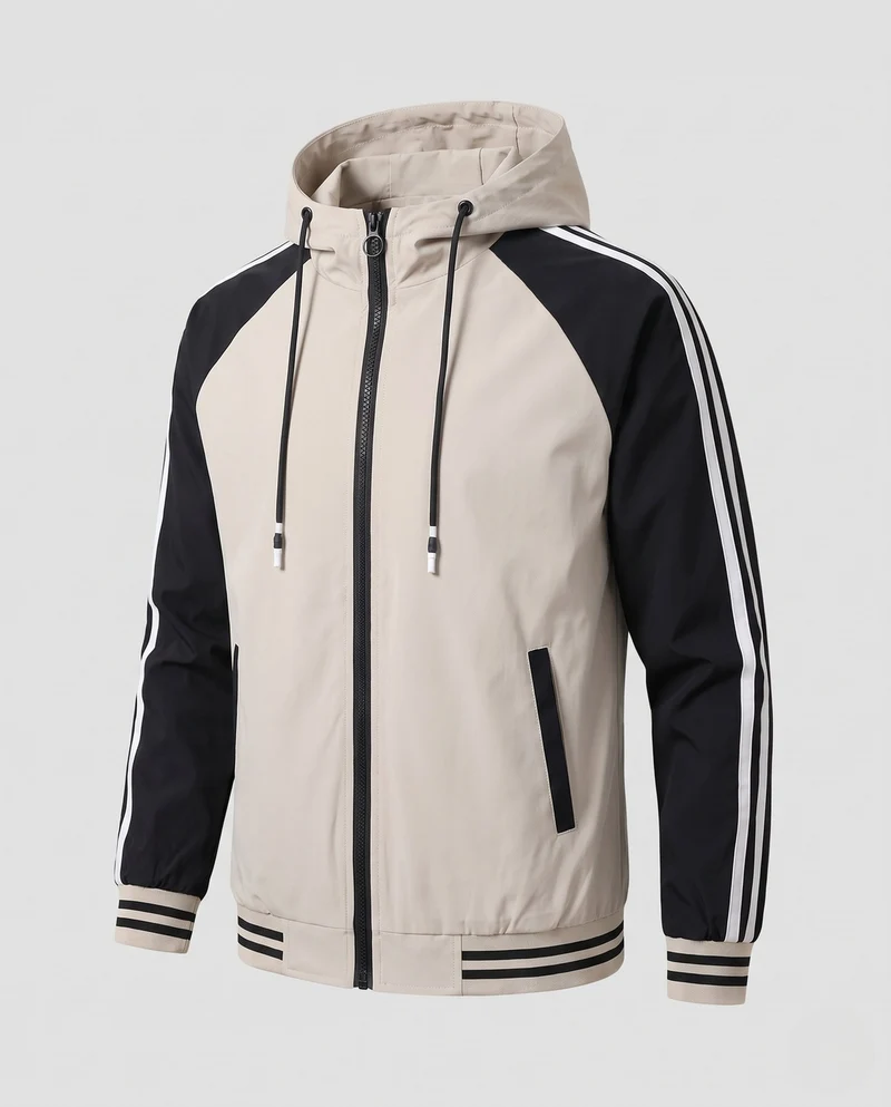Herren Sportliche Kapuzenjacke mit Farbblockdesign Nord Taschen