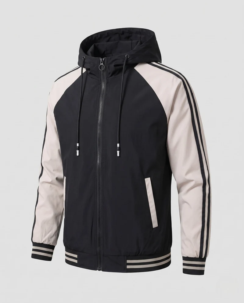 Herren Sportliche Kapuzenjacke mit Farbblockdesign Nord Taschen