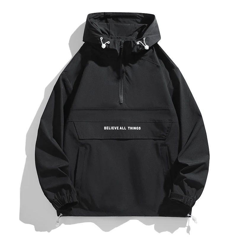 Damen Kapuzen-Anorak mit halbem Reißverschluss, Kängurutasche & verstellbarem Saum Nord Taschen