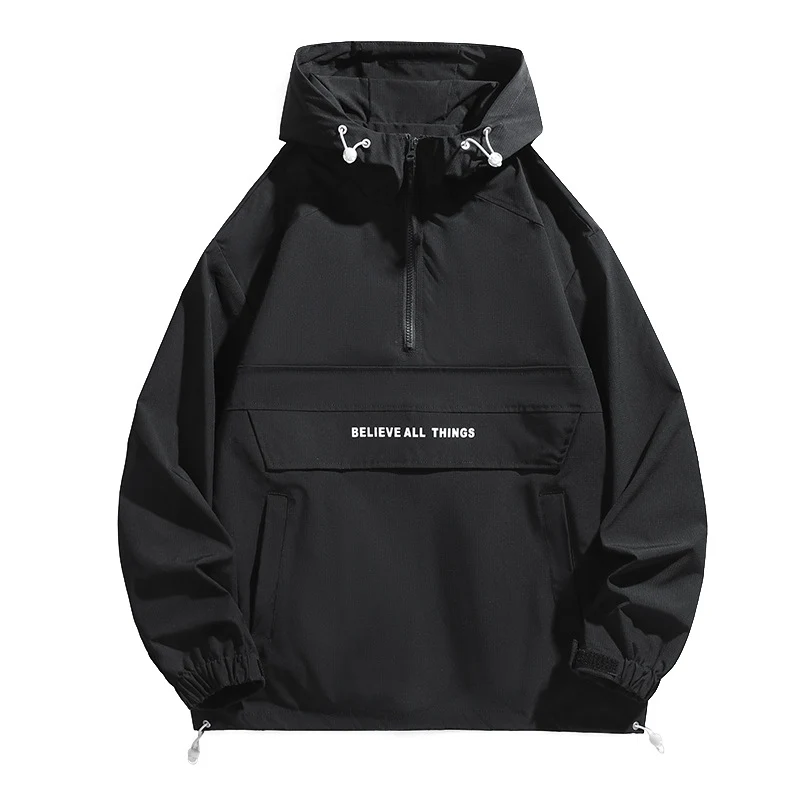 Damen Kapuzen-Anorak mit halbem Reißverschluss, Kängurutasche & verstellbarem Saum Nord Taschen