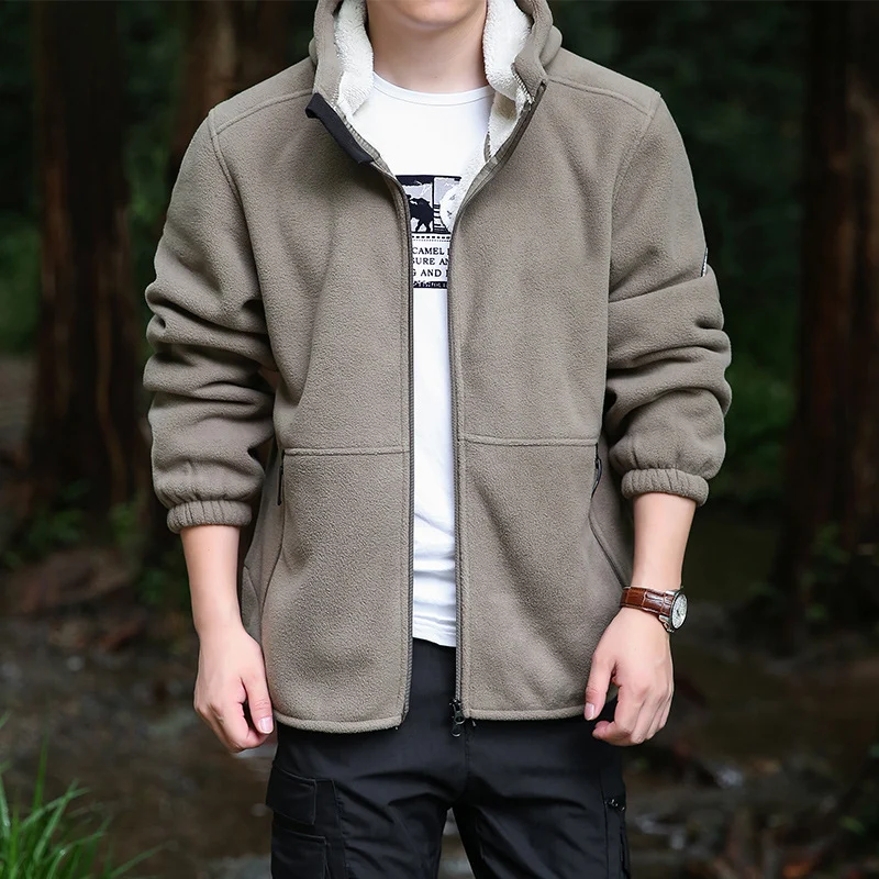Herren Fleece-Kapuzenjacke für Outdoor mit Thermo-Futter, windabweisender Oberfläche und Reißverschlusstaschen Nord Taschen