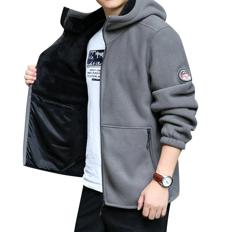 Herren Fleece-Kapuzenjacke für Outdoor mit Thermo-Futter, windabweisender Oberfläche und Reißverschlusstaschen Nord Taschen